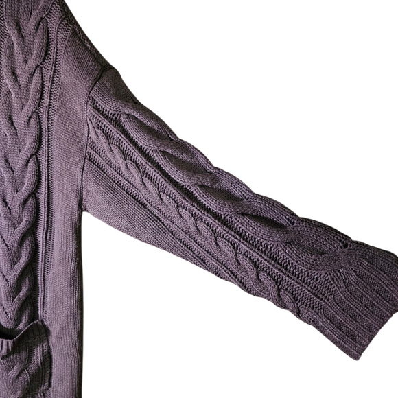 NWT Torrid Chocolate Brown Cable Knit Cardigan - Picture 2 of 4